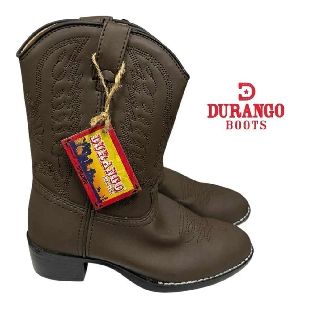 New Durango Little Kids Brown Eagle Western Cowboy Boots 2.5